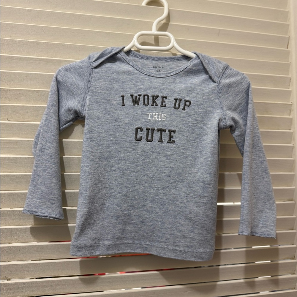 Carter's Heather Blue Baby Long Sleeve Tee